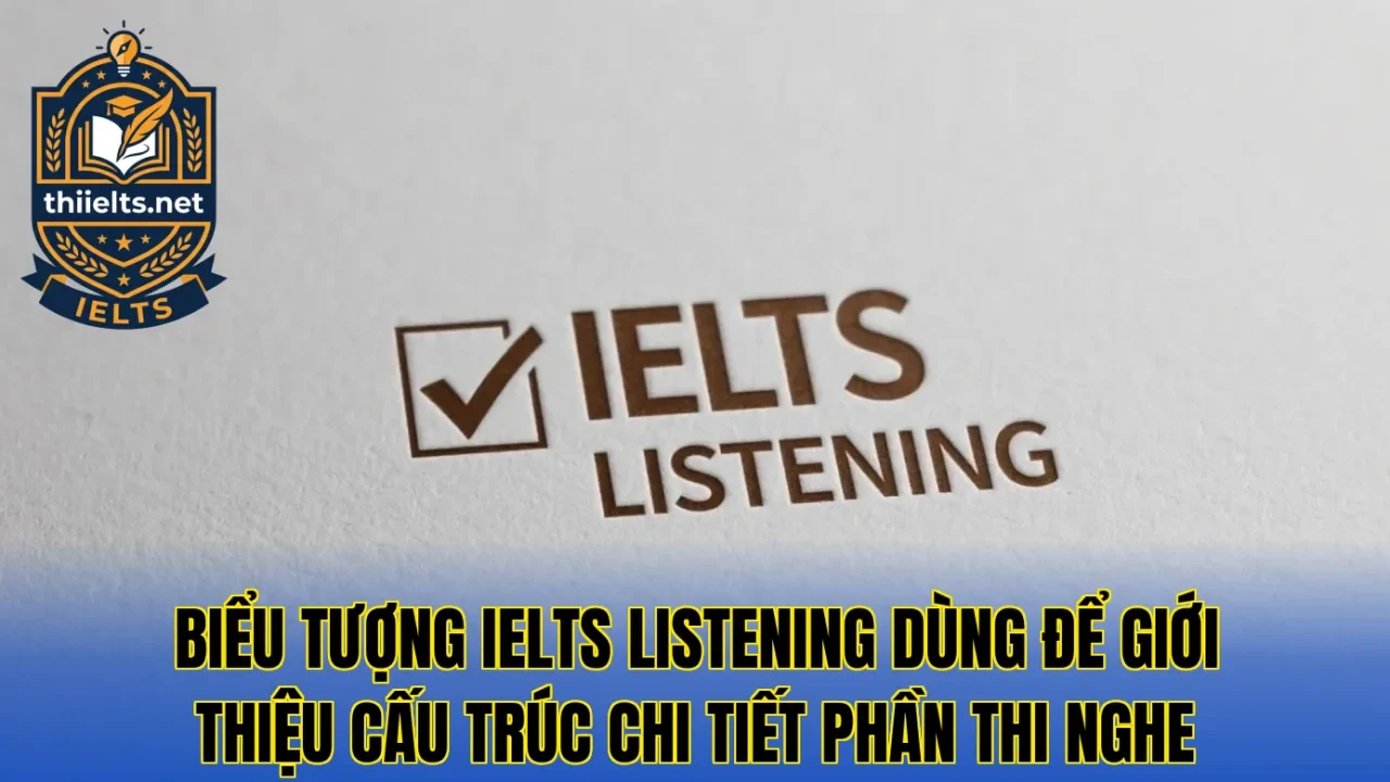 Biểu tượng IELTS Listening dùng để giới thiệu cấu trúc chi tiết phần thi nghe