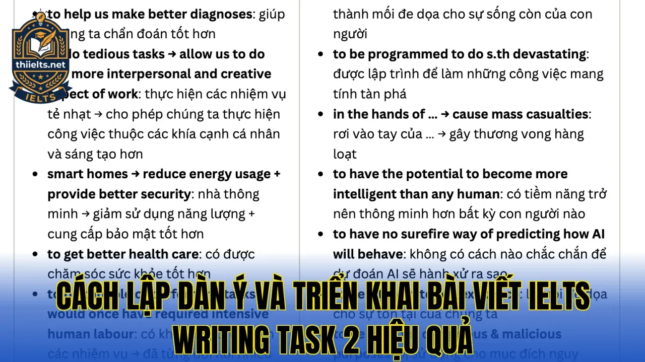 Cách lập dàn ý và triển khai bài viết IELTS Writing Task 2 hiệu quả