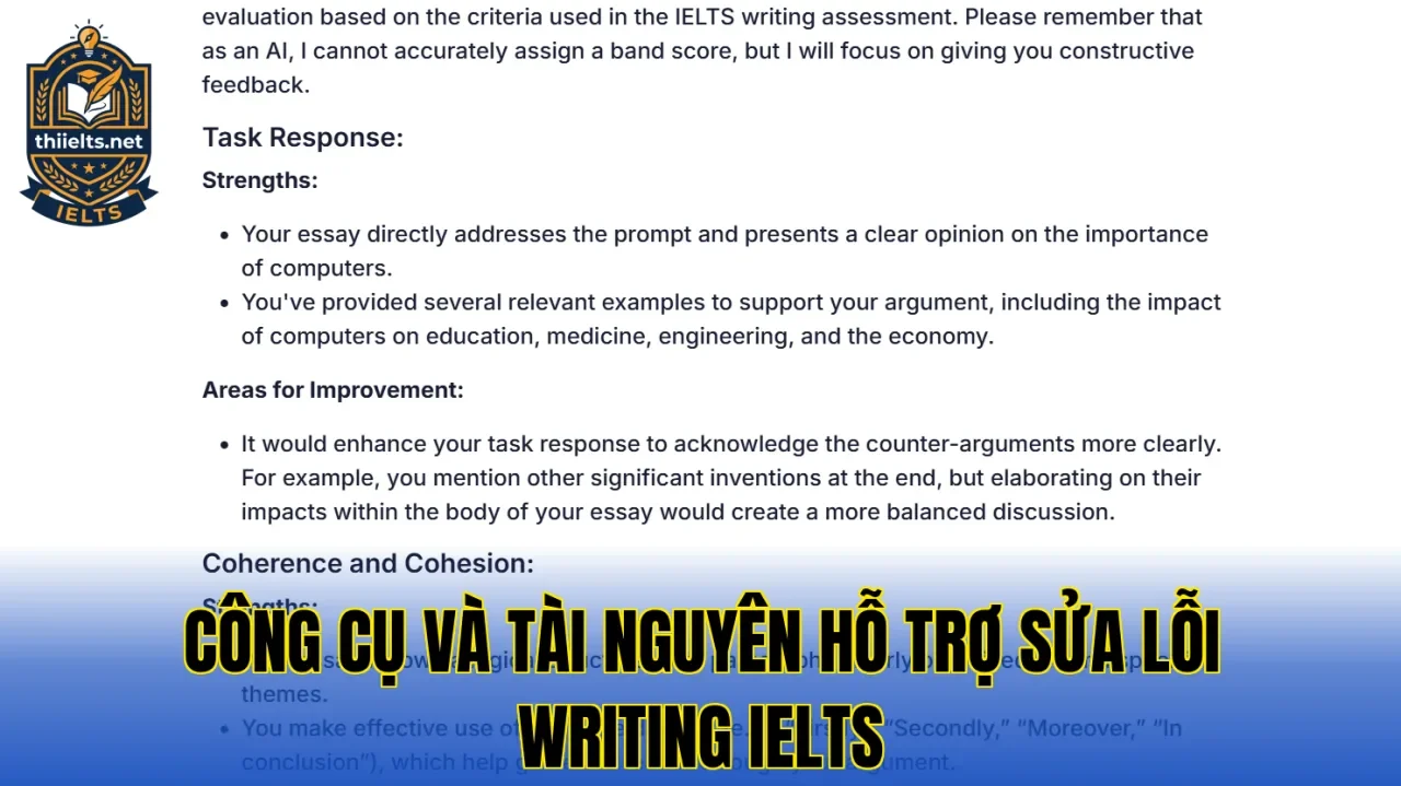 Công cụ và tài nguyên hỗ trợ sửa lỗi Writing IELTS