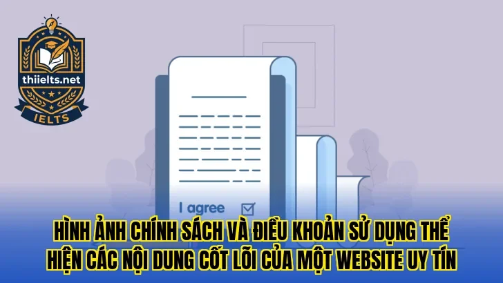 Hình ảnh chính sách và điều khoản sử dụng thể hiện các nội dung cốt lõi của một website uy tín