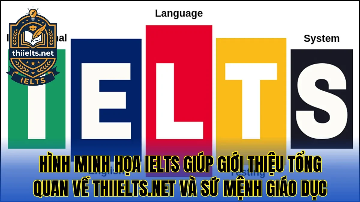 Hình minh họa IELTS giúp giới thiệu tổng quan về Thiielts.net và sứ mệnh giáo dục