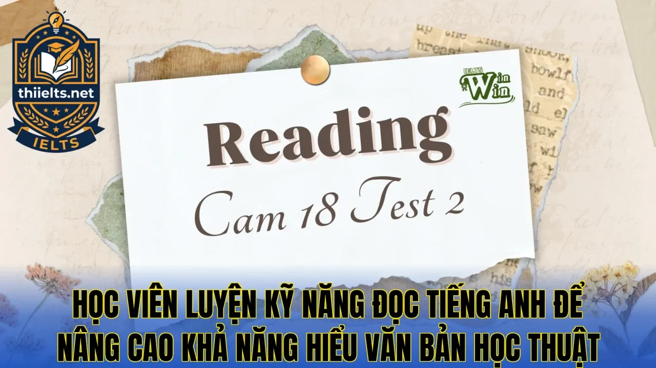Học viên luyện kỹ năng đọc tiếng Anh để nâng cao khả năng hiểu văn bản học thuật