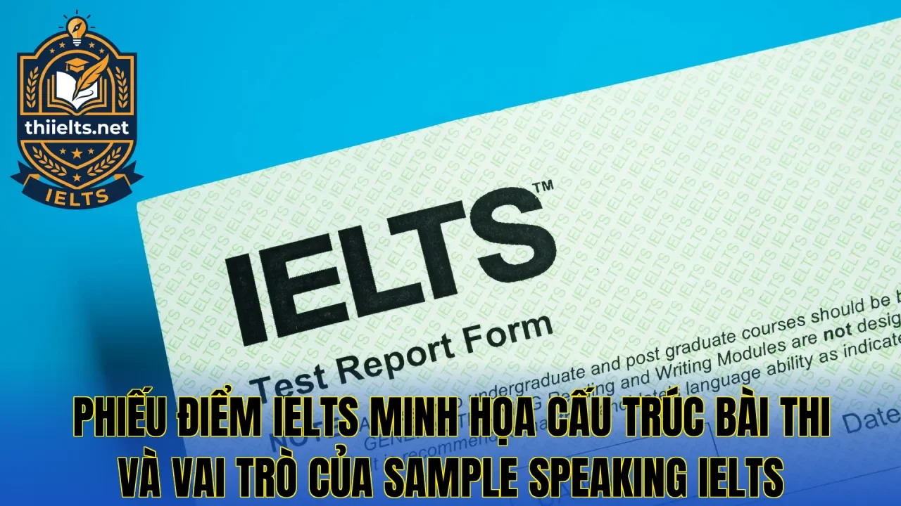 Phiếu điểm IELTS minh họa cấu trúc bài thi và vai trò của sample Speaking IELTS